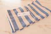Hand loomed Tea Towel, Napkin, Blue Striped Dinard.