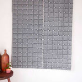 Handloom Binakol throw, Fan motif. Graphic hand loomed cotton from the Philippines