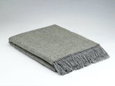 Pure wool blanket, grey green. Made in Ireland.