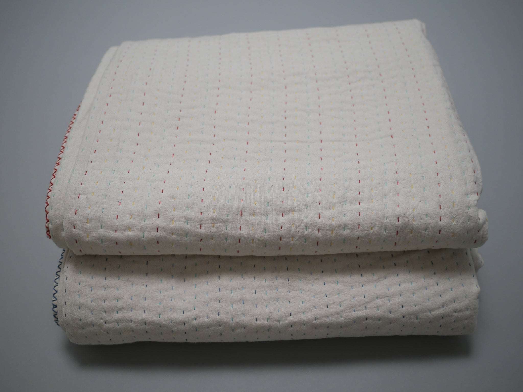 Kantha quilt, queen bed. Kantha quilt, queen bed.