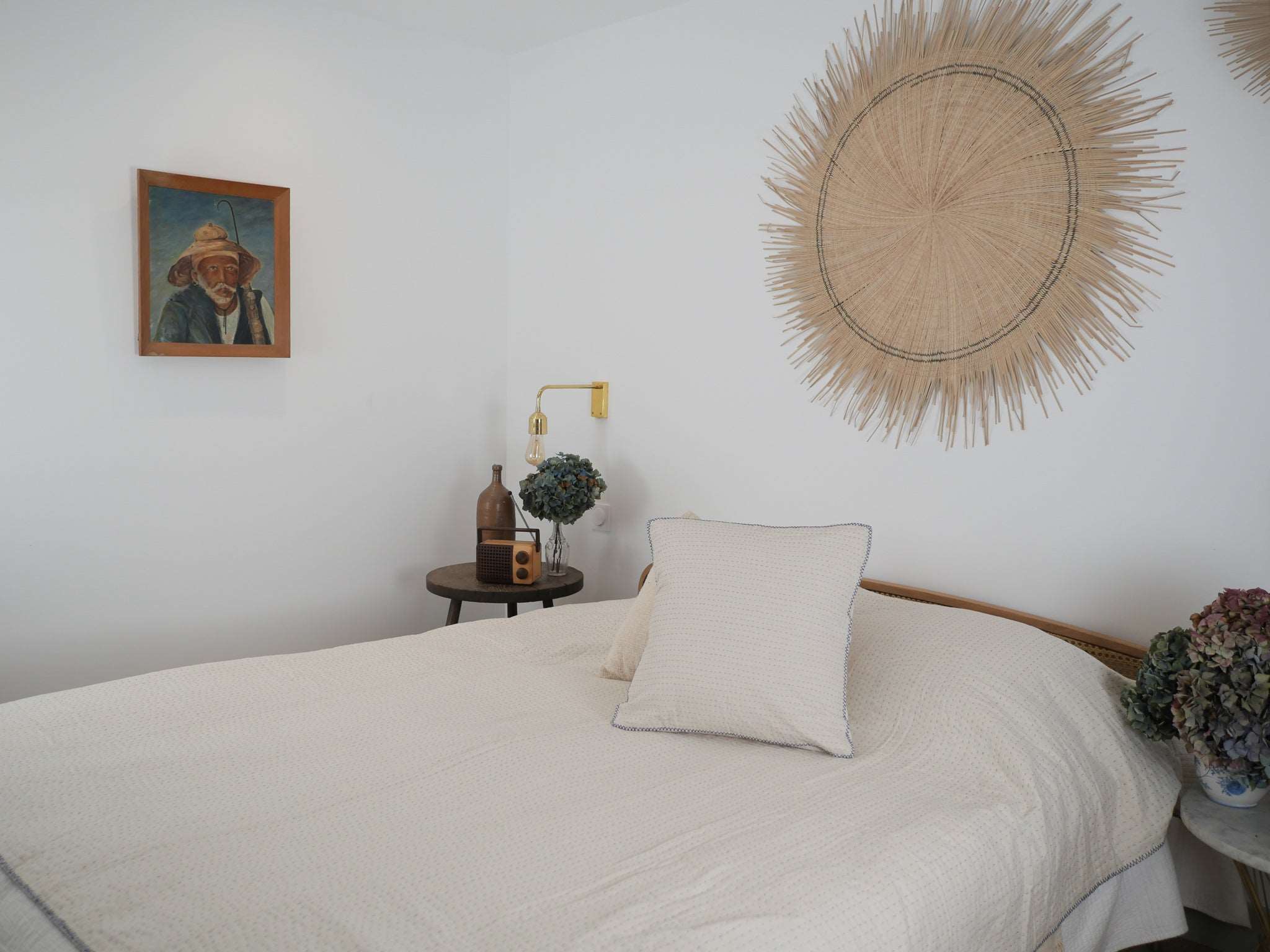 Kantha quilt, queen bed. Kantha quilt, queen bed.