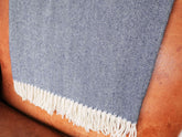 Navy Blue 100% Merino Throw. Made in Ireland