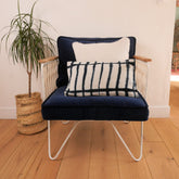 andloomed organic cotton cushion cover, dyed in natural indigo