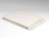 Merino wool blanket, warm white. Made in Ireland.