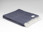 Navy Blue 100% Merino Throw. Made in Ireland