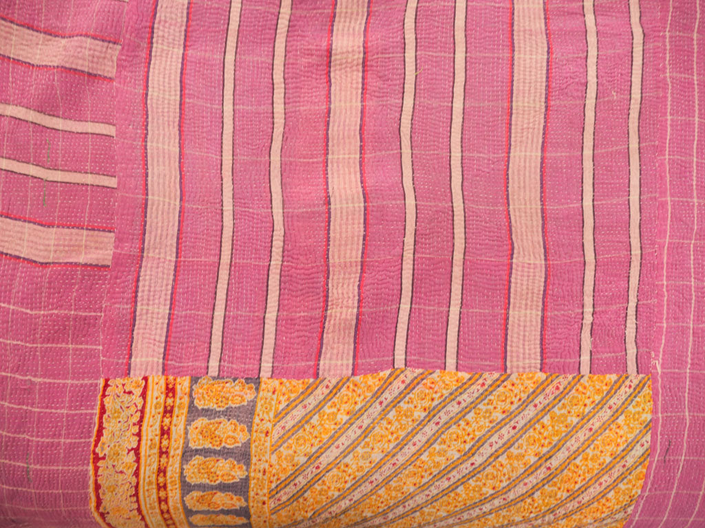 Vintage Kantha Bedspread in Recycled Cotton: Violet Cottage