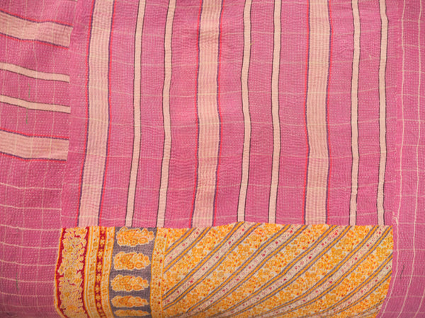 Vintage Kantha Bedspread in Recycled Cotton: Violet Cottage