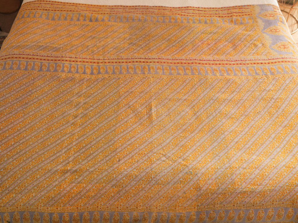 Vintage Kantha Bedspread in Recycled Cotton: Violet Cottage
