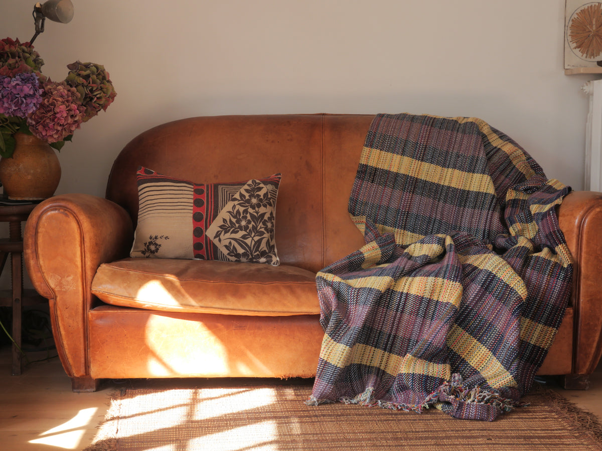 Khadi blanket, handwoven recycled wool No.23 Main image