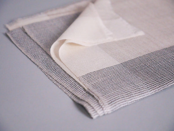 Écharpe en Cachemire et Soie Ultra-Douce. Beige et gris.