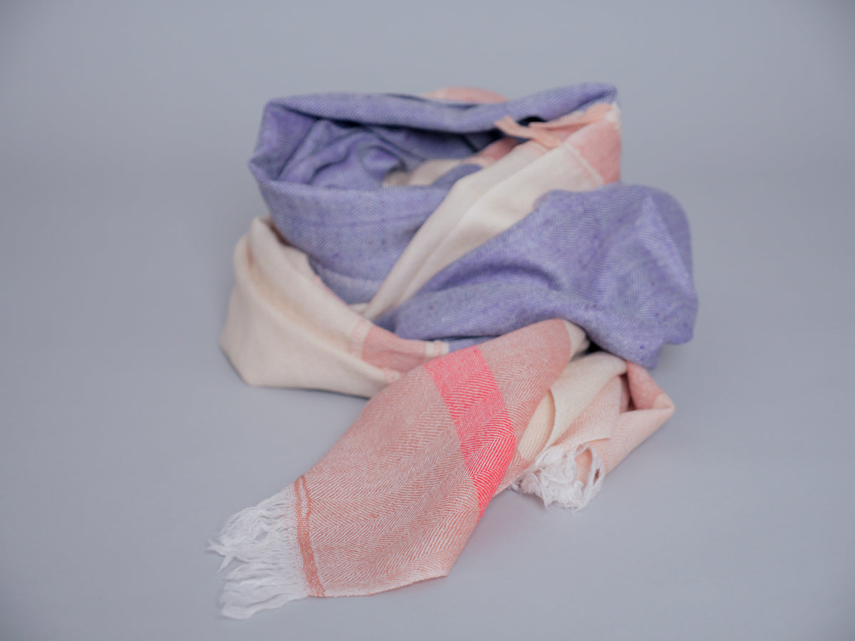 Himalaya Dusk Scarf, Handwoven Cashmere