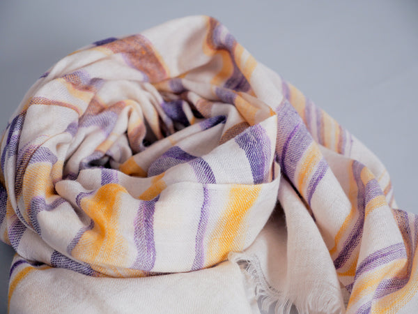 Pure pashmina ikat scarf, handwoven