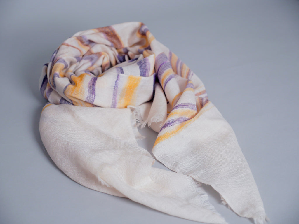 Pure pashmina ikat scarf, handwoven