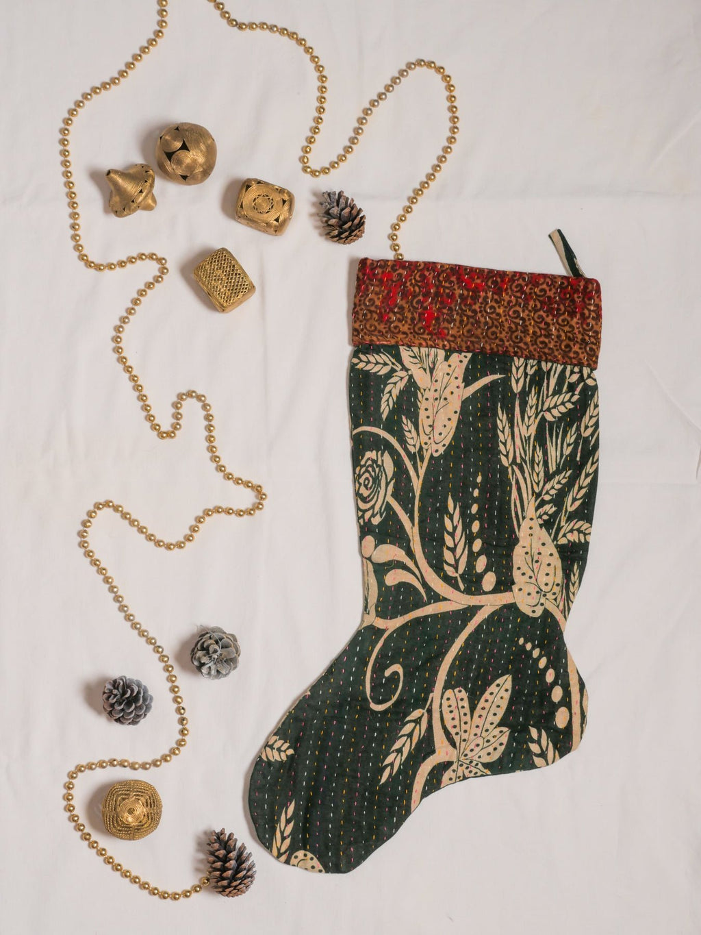 Christmas stockings, Vintage Kantha Large