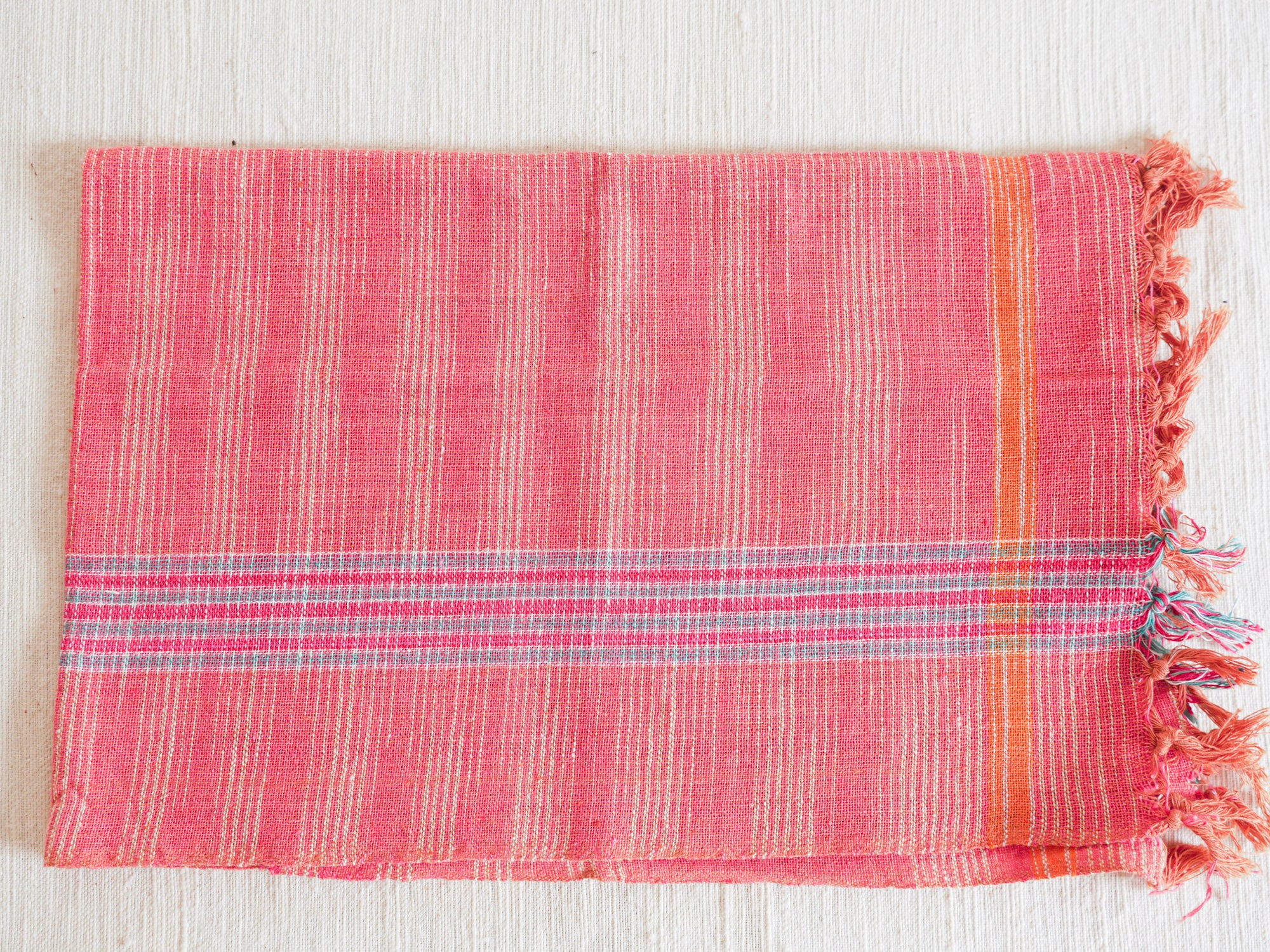 Mini Khadi Tea Towel Dusk Pink Secondary image