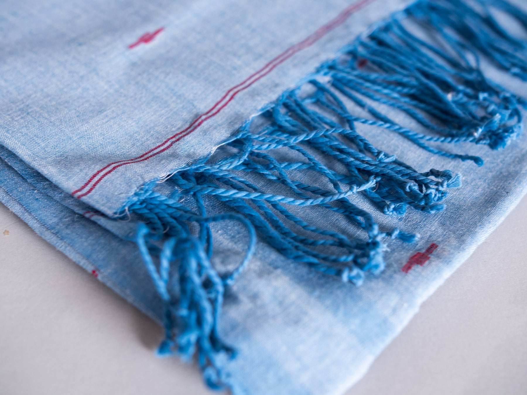 Dupatta Shawl, Deep Blue and Red Secondary image
