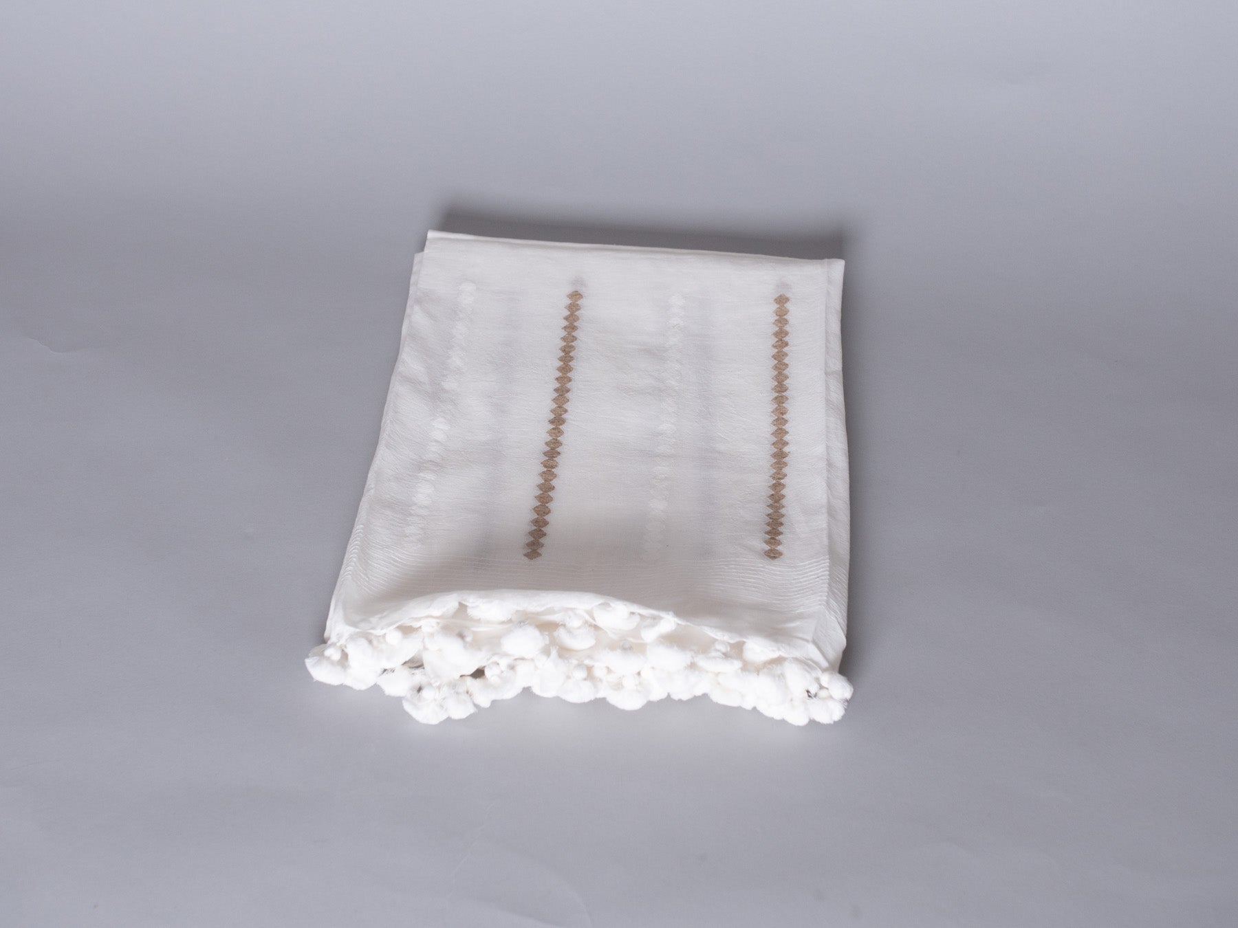 Dupatta Shawl, White Ghicha Secondary image