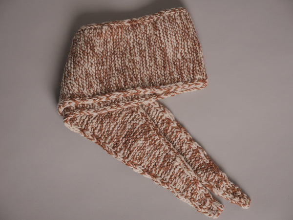Echarpe cravate tricote main marl