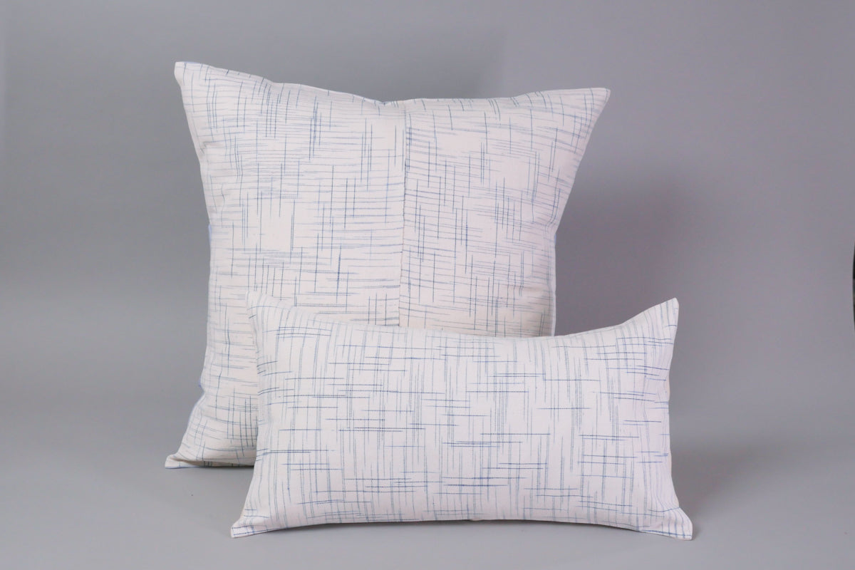 Handwoven cushion, "Graphic Paris" Large White Secondary image