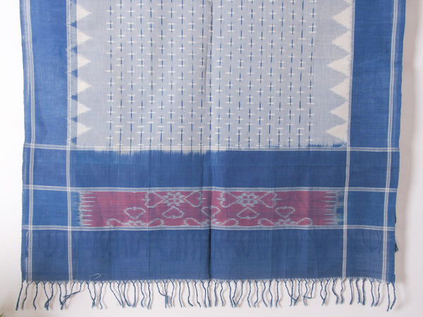 Châle Double Ikat Indigo et Garance