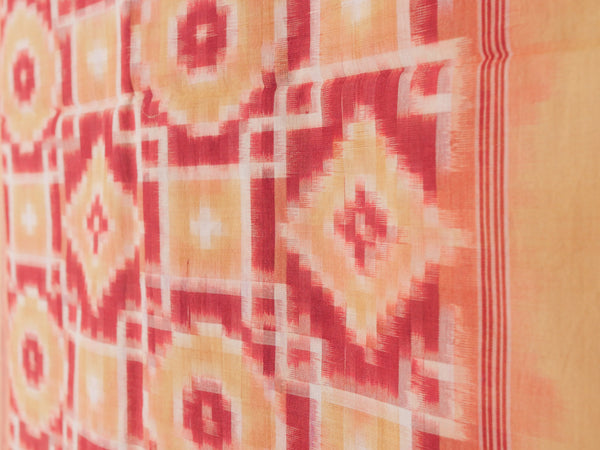 Châle Double Ikat Indigo, Ocre & Garance