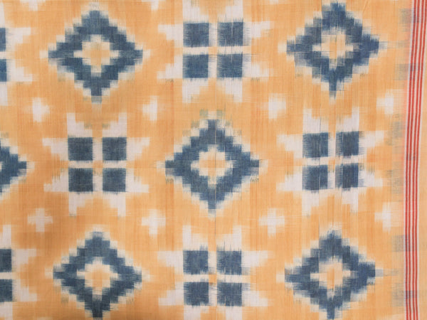 Châle Double Ikat Indigo et Ocre