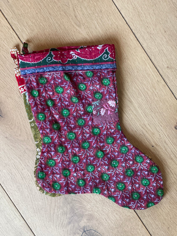 Christmas stockings, Vintage Kantha