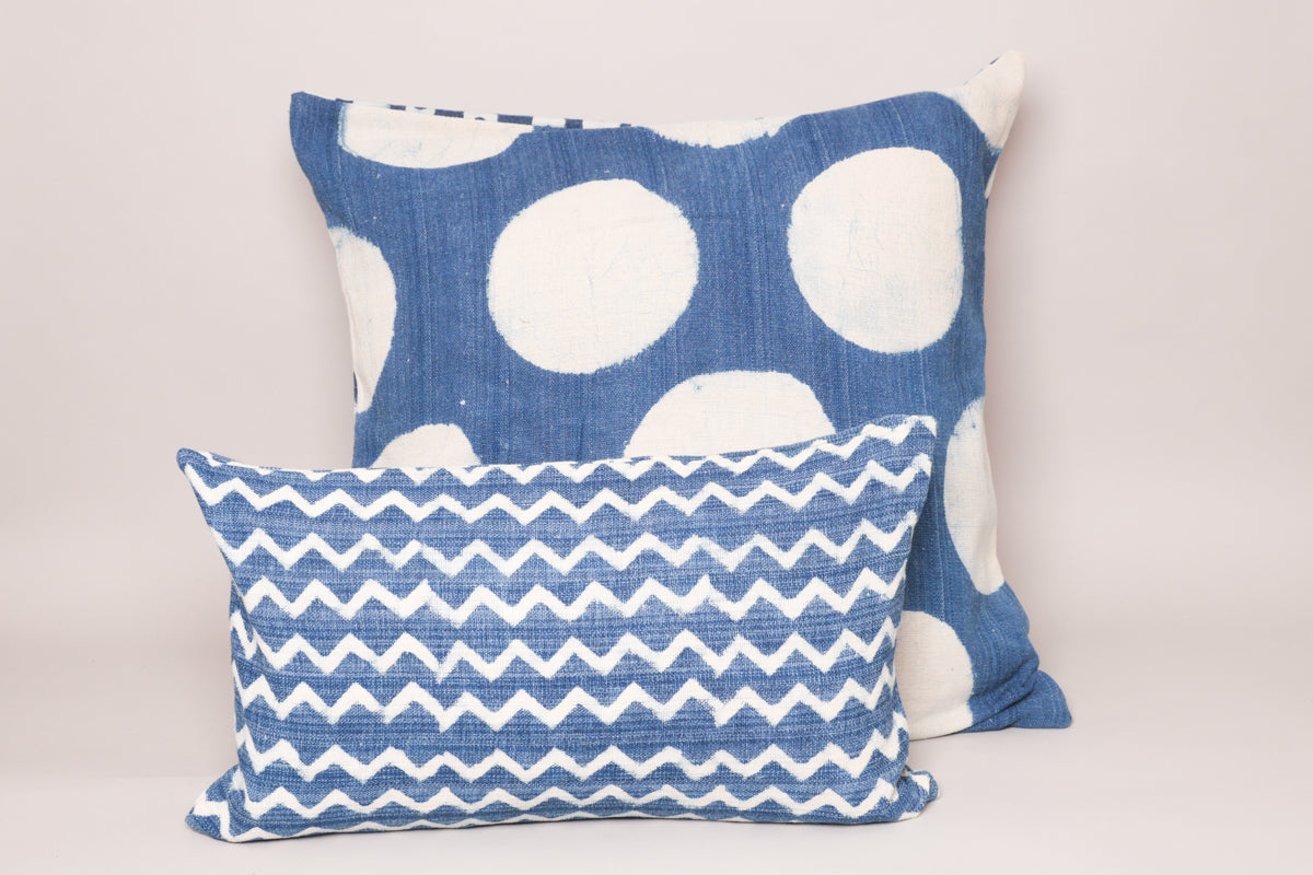 Hand woven Cushion Cover in Indigo, 50x 30cm