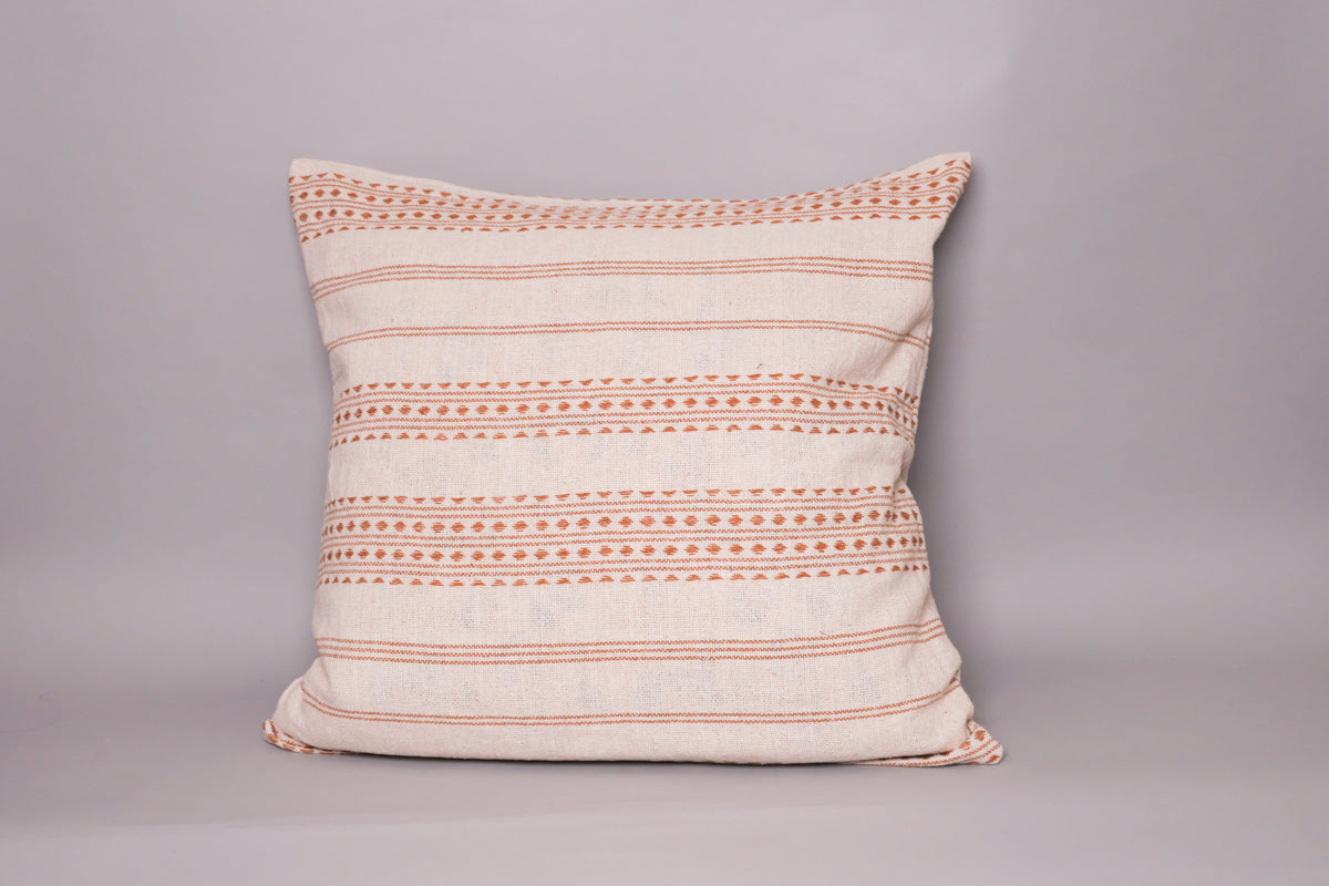 Hand Woven Cotton Cushion Cover, Ochre Diamond Secondary image