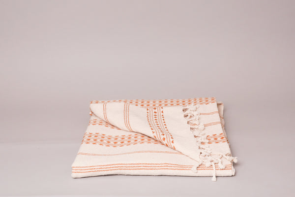 Diamond ochre coton tissé main