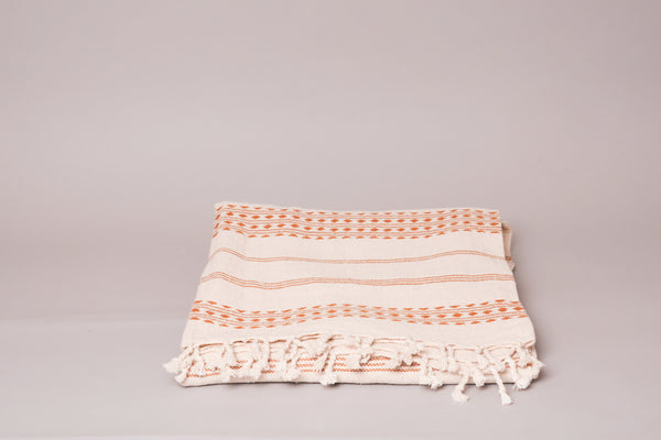 Diamond ochre coton tissé main
