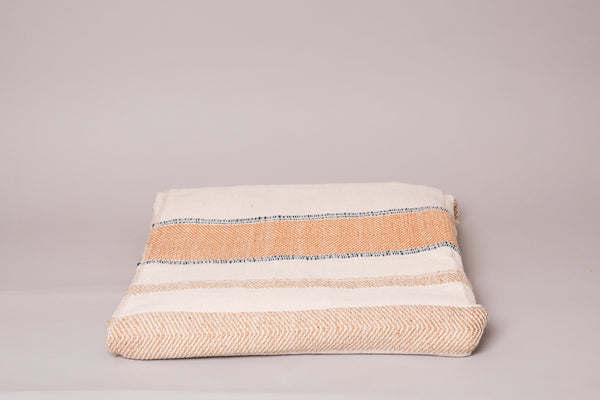 Ochre stripe khadi, tissé main