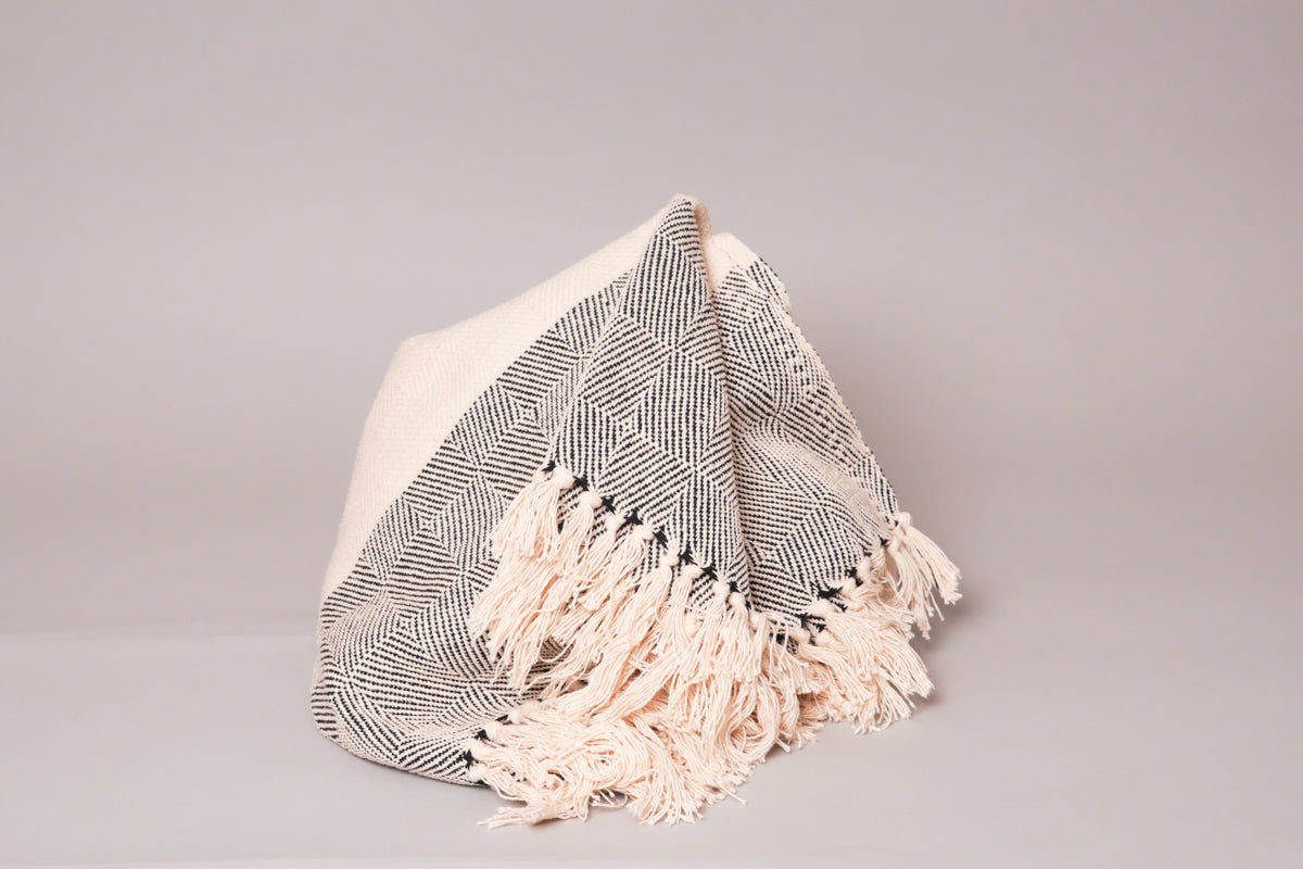 Geo plaid tisse main