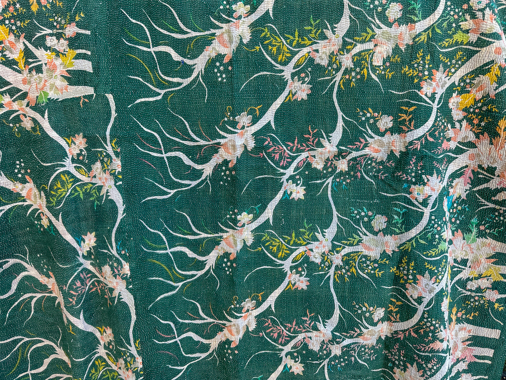 Vintage kantha Forest Green