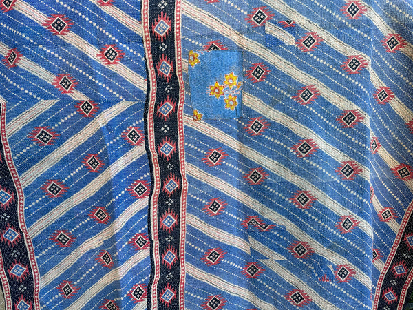 Vintage kantha Forest Green