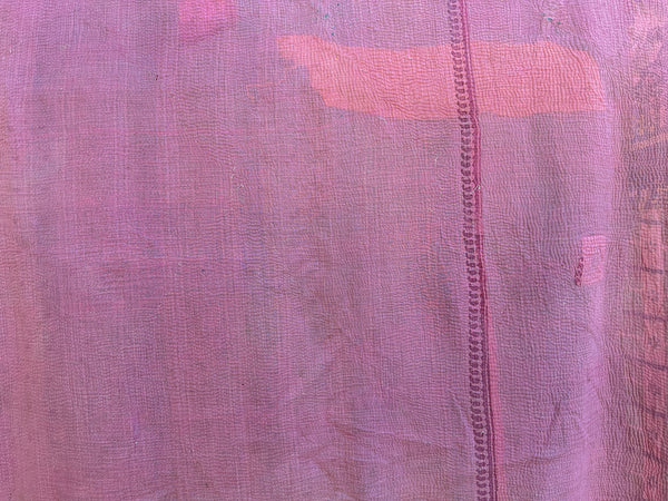 Vintage Kantha Bedspread in Recycled Cotton No.16 "Peony"