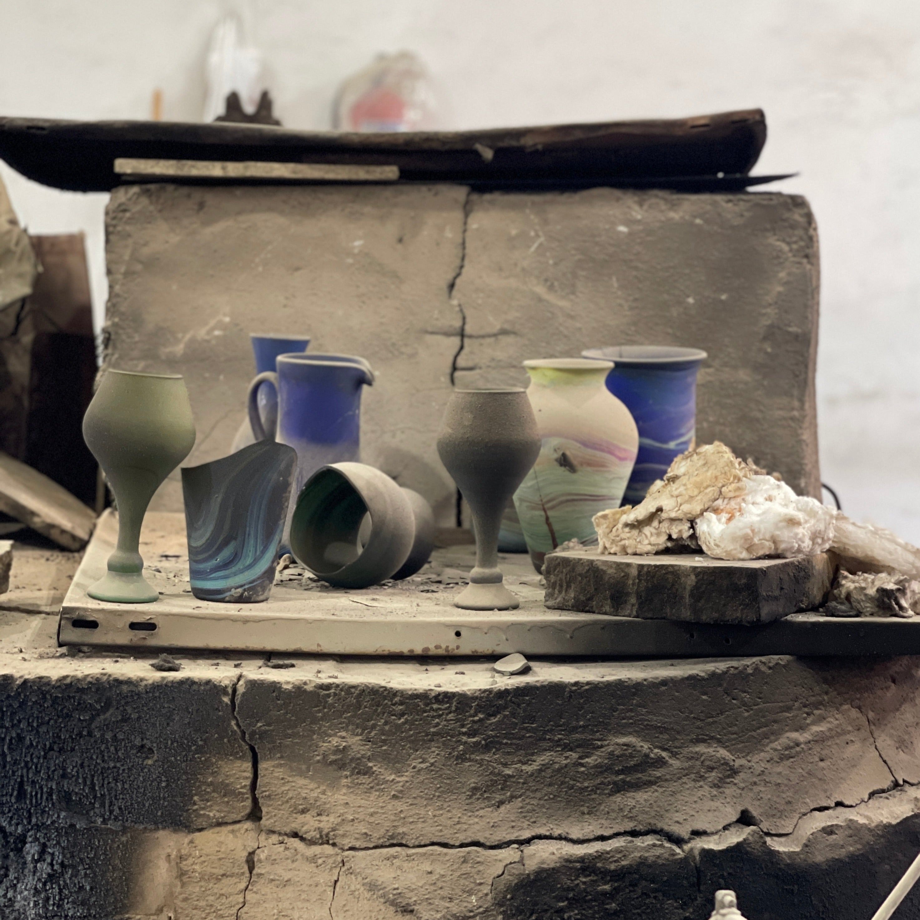 Phoenician glass vase, hand-blown, No.1. Secondary image