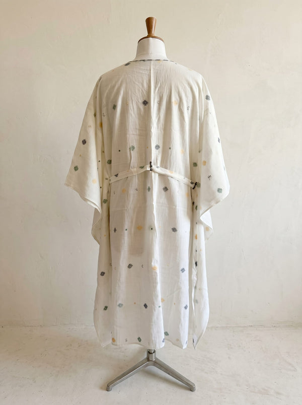 Jamdani Robe Ecru, Handwoven, Jolly