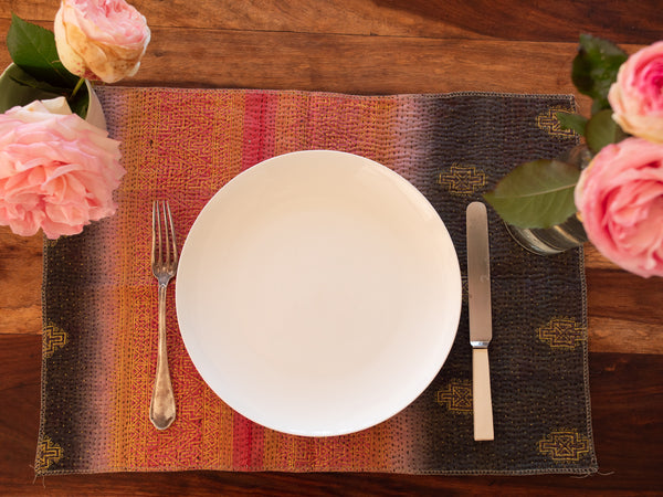 Set de tables réversibles en coton vintage