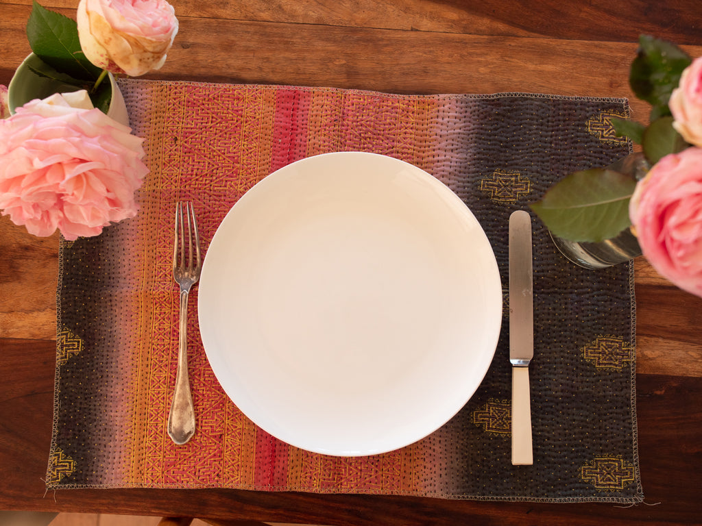 Set de tables réversibles en coton vintage