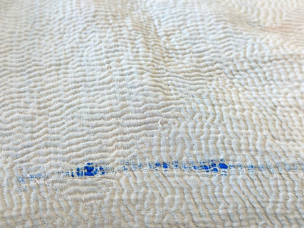 Vintage Kantha Bedspread in Recycled Cotton: Pink Pastel