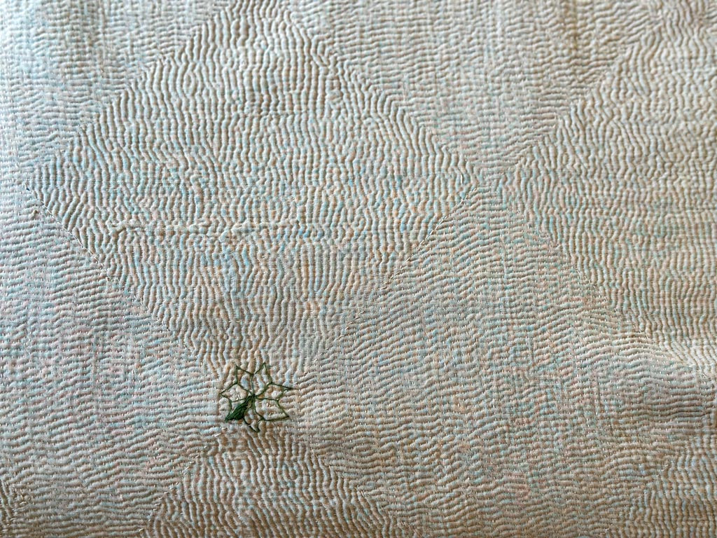 Vintage Kantha Bedspread in Recycled Cotton: Pink Pastel
