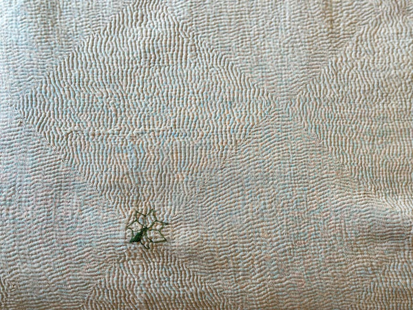 Vintage Kantha Bedspread in Recycled Cotton: Pink Pastel