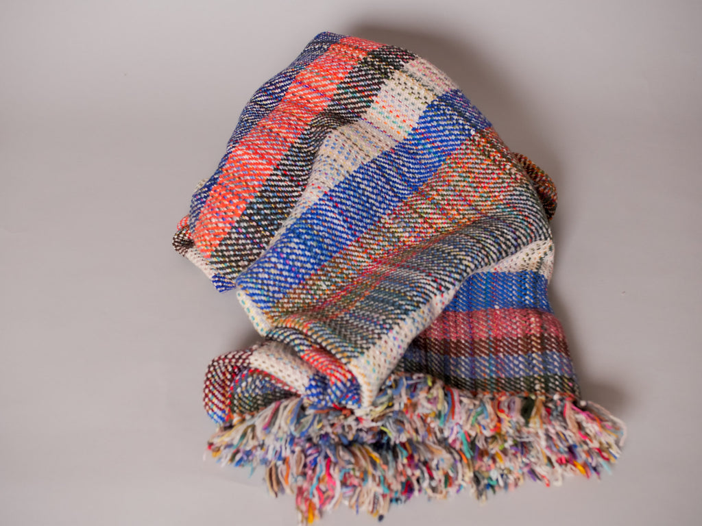 Khadi blanket, handwoven in recycled wool No.15