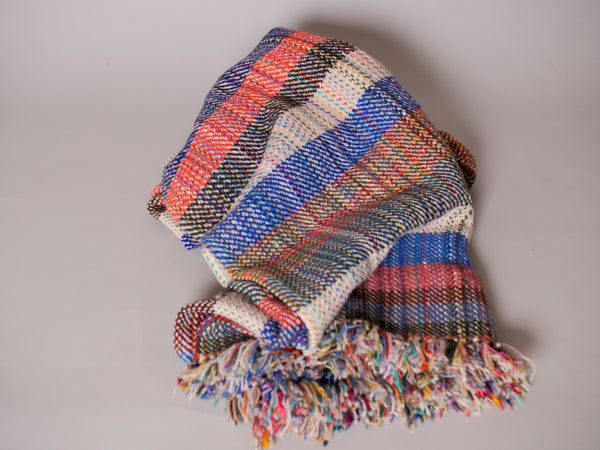 Khadi blanket, handwoven in recycled wool No.15