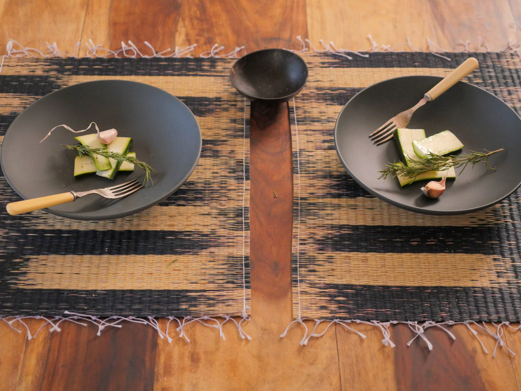Handwoven placemat, River Black