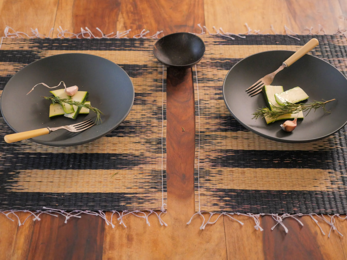 Handwoven placemat, River Black