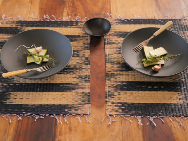 Handwoven placemat, River Black
