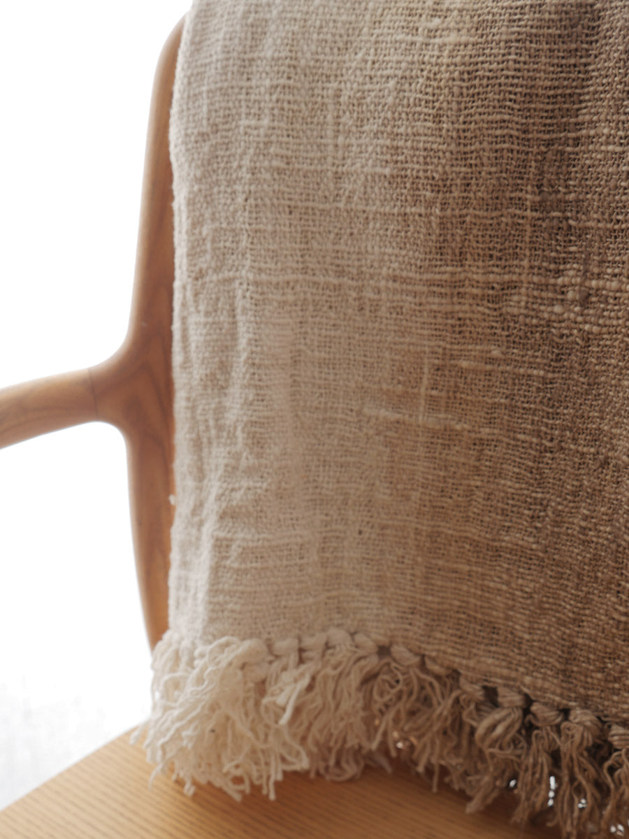 Java handloom, recycled cotton throw "jute"