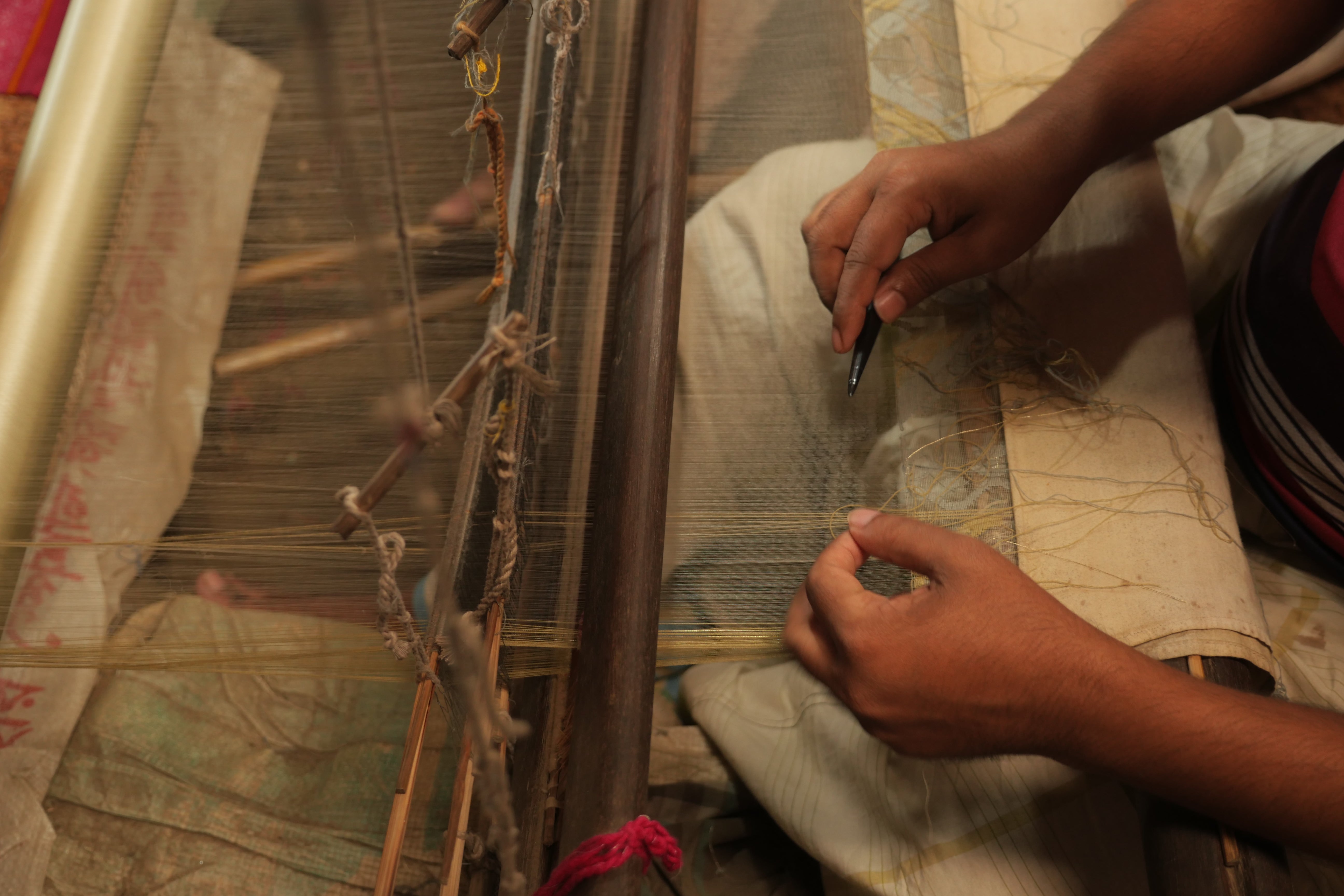 Weaving Jamdani near Dhaka Bangladesh.